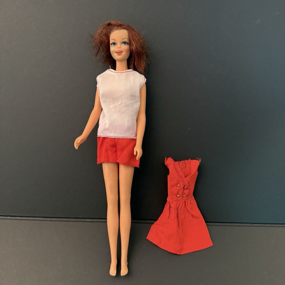 Vtg 1960s Casey Barbie Doll Brunette Francie Body TNT Rooted Lash Mattel Japan